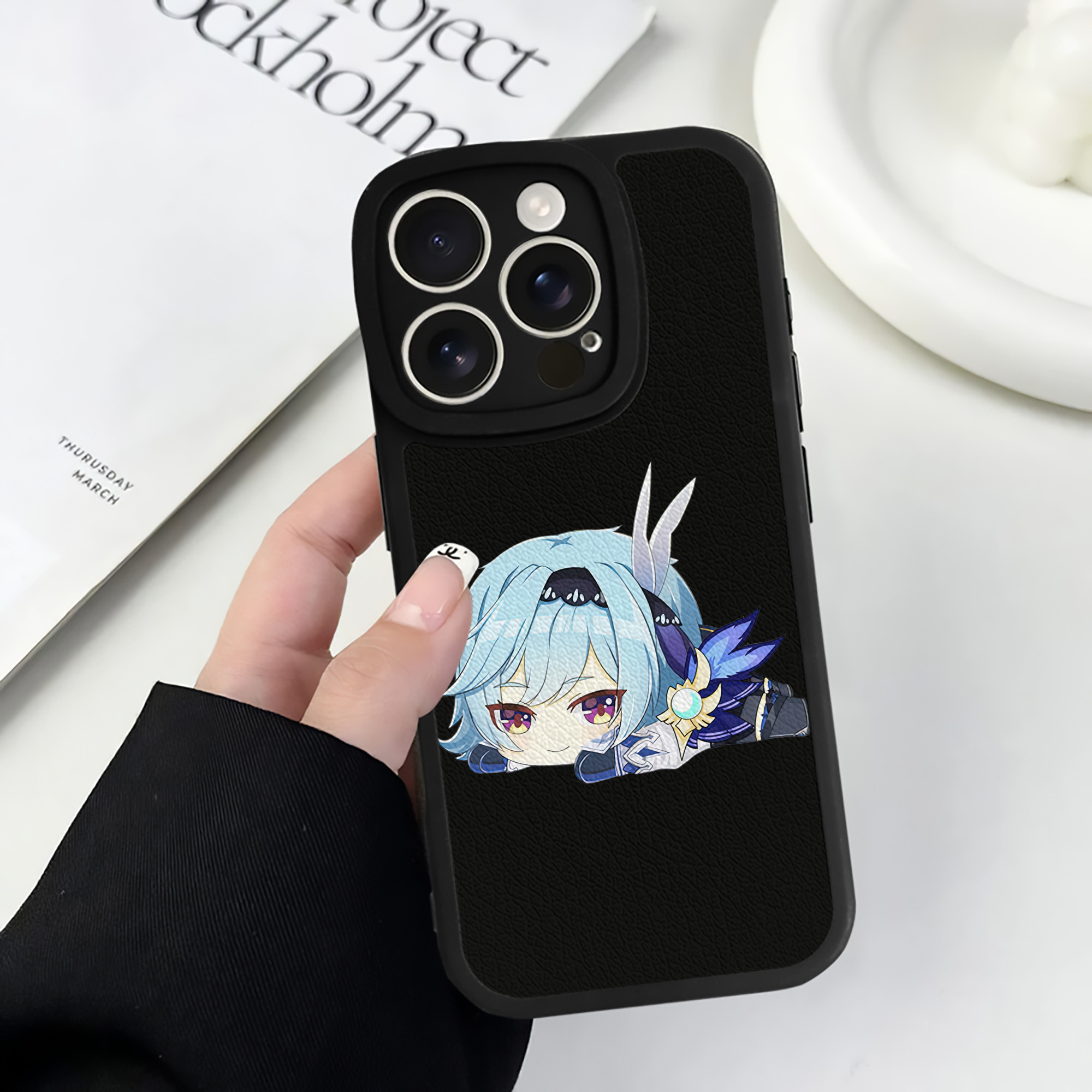 げんし神 优菈 ゆうら genshin Yūra 【iPhone 16シリーズ対応】シリコンスマホケース（レザー調） 材質：シリコン